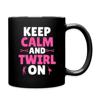 Bâton Twirling - Restez calme et virevoltant - Mug uni - noir - Droite