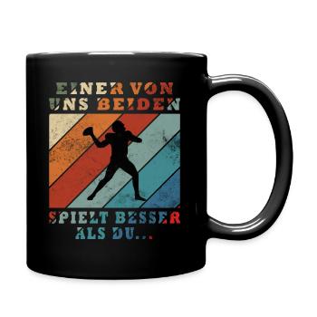 L’un d’entre nous joue mieux au football que vous - Mug uni - noir - Droite