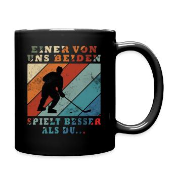 One of us plays better than you - Full Colour Mug - black - Right