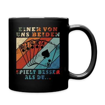 L’un d’entre nous joue au poker mieux que vous - Mug uni - noir - Droite