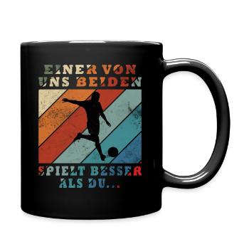 Football - L’un de nous joue mieux que - Mug uni - noir - Droite