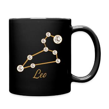 Sternzeichen Löwe - Tasse einfarbig - Schwarz - Rechts