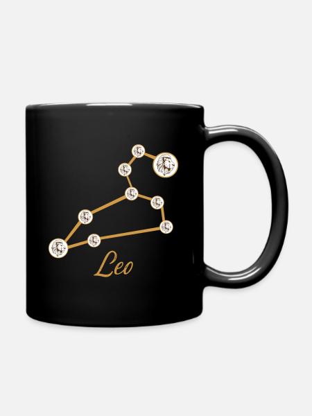 Sternzeichen Löwe - Tasse einfarbig - Schwarz