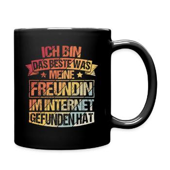 Internet Date Dating Fun Girlfriend Relationship Couple D - Full Colour Mug - black - Right