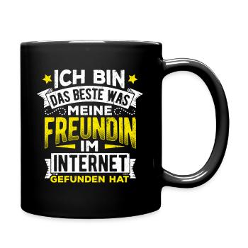 Internet Date Dating Fun Girlfriend Relationship Couple P - Full Colour Mug - black - Right