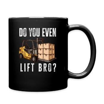 Always lift with your forklift - Full Colour Mug - black - Right