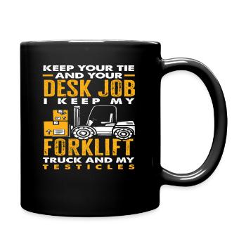 Behalte Deinen Bürojob Ich Behalte Meinen - Tasse einfarbig - Schwarz - Rechts