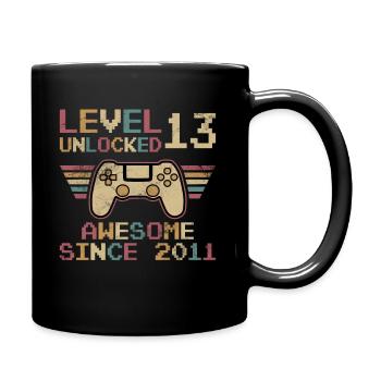 Original 2011 13 Jahre Level 13 Freischaltung - Tasse einfarbig - Schwarz - Rechts