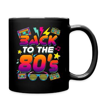 80er Jahre Retro 80s Spruch - Tasse einfarbig - Schwarz - Rechts