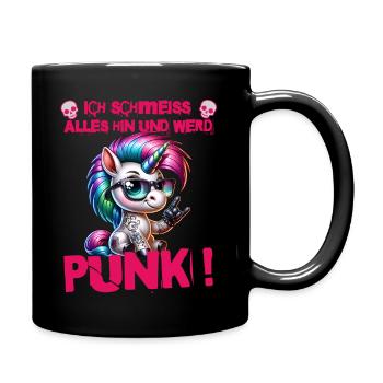 Mir Egal - Schmeiss alles hin werd Punk Punkrock - Tasse einfarbig - Schwarz - Rechts