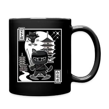 Ninja Cat - Full Colour Mug - black - Right