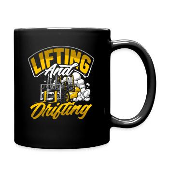 Levage et dérive de chariot élévateur - Mug uni - noir - Droite