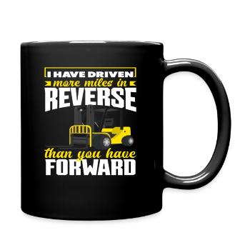 Ich Bin Mehr Rückwärts Gefahren - Tasse einfarbig - Schwarz - Rechts