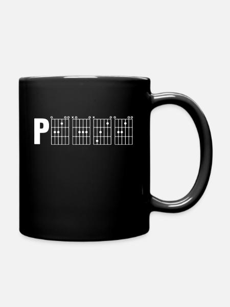 PEACE Guitar Chord Chart - Full Colour Mug - black