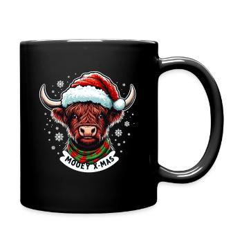 Noël Ecossais Highland Cattle Ecosse Drôle - Mug uni - noir - Droite