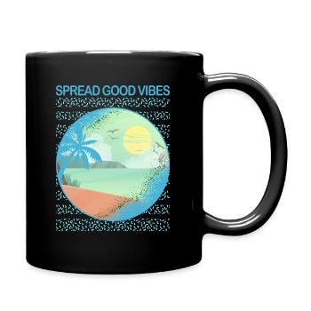 Dicton de plage - Mug uni - noir - Droite