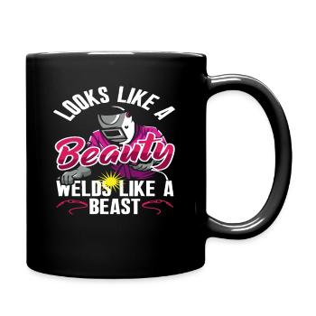 Soudeur disant : On dirait une beauté, - Mug uni - noir - Droite