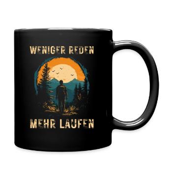 Talk less - Run more Hiking Outdoor - Full Colour Mug - black - Right