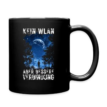 Kein WLAN Bessere Verbindung Outdoor Natur Wandern - Tasse einfarbig - Schwarz - Rechts