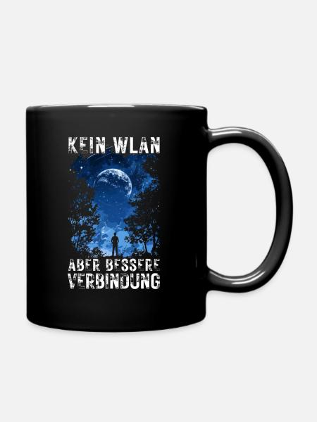 Kein WLAN Bessere Verbindung Outdoor Natur Wandern - Tasse einfarbig - Schwarz