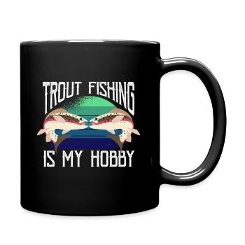 Trout Angler Fishing Fisherman Fishing - Full Colour Mug - black - Right