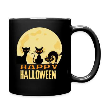 Happy Halloween - Tasse einfarbig - Schwarz - Rechts