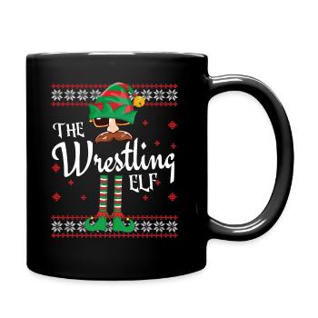 Wrestling Elf Weihnachts-Pyjama-Party Outfit - Tasse einfarbig - Schwarz - Rechts
