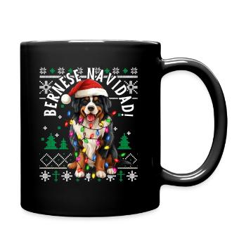 Bernese Navidad Weihnachts-Bernese-Mountain-Dog - Tasse einfarbig - Schwarz - Rechts