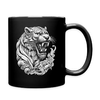 Urban streetwear shirt with tiger print - Full Colour Mug - black - Right