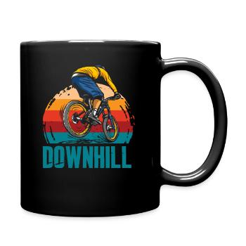 Mountain Bike Adventure Downhill Retro - Full Colour Mug - black - Right