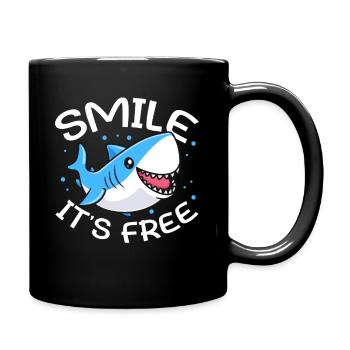 Smile It's Free Sharks Great White - Tasse einfarbig - Schwarz - Rechts