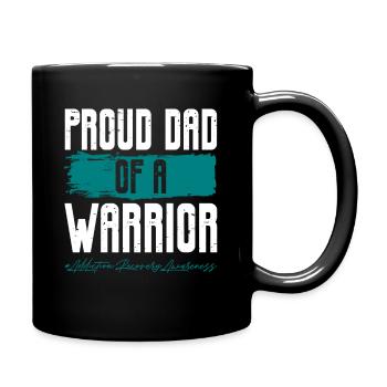 Proud Dad Of A Warrior Addiction Recovery Patient - Full Colour Mug - black - Right