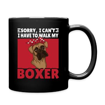 Lustiger Boxer Hund Spruch Geschenk - Tasse einfarbig - Schwarz - Rechts