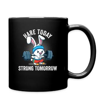 hare today strong tomorrow Funny Bunnies Fitness - Full Colour Mug - black - Right