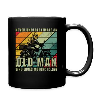 Never Understimate An Old Man Motorcycle - Full Colour Mug - black - Right
