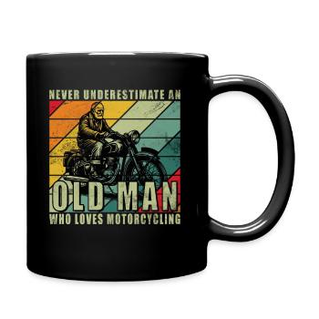 Never Understimate An Old Man Motorcycle - Full Colour Mug - black - Right