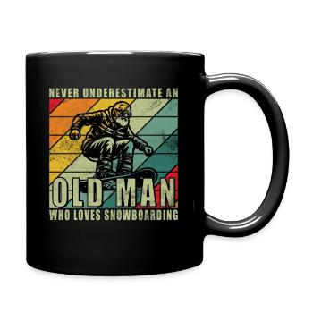 Old man Snow Snowboard - Tasse einfarbig - Schwarz - Rechts