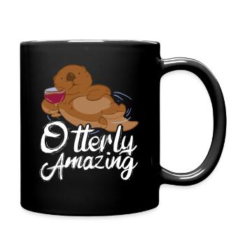 Otterly Amazing Alaska Wildlife Sea Otter - Tasse einfarbig - Schwarz - Rechts