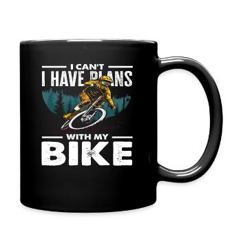 J’ai des projets avec mon vélo - Mug uni - noir - Droite