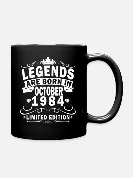 October 1984 Vintage Vintage Retro Birthday - Full Colour Mug - black