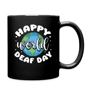 Happy World Deaf Day Lip Reading ASL Teacher - Tasse einfarbig - Schwarz - Rechts