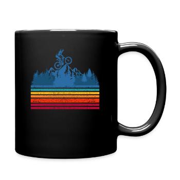 Mountainbike Abenteuer im Wald - Tasse einfarbig - Schwarz - Rechts