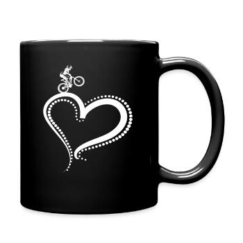 Mountain Biker Heart Adventure - Full Colour Mug - black - Right