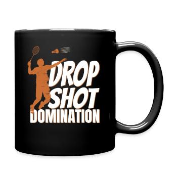 Drop Shot Domination Badminton Player - Full Colour Mug - black - Right