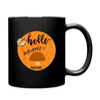 Mushrooms Mushroom Porcini Mushroom Picker Forest Autumn - Full Colour Mug - black - Right
