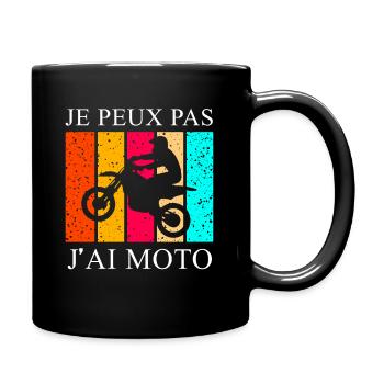 je peux pas j ai moto - Mug uni - noir - Droite