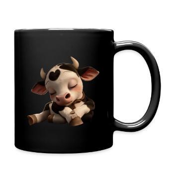 Kuh - Tasse einfarbig - Schwarz - Rechts
