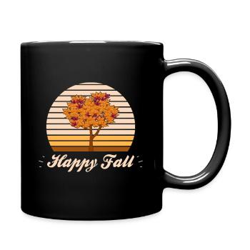 Herbst - Tasse einfarbig - Schwarz - Rechts