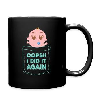 Schwangerschaft Schwanger Baby Spruch Geschenk - Tasse einfarbig - Schwarz - Rechts