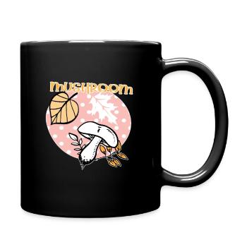 Mushrooms Autumn Foliage Cottage Core - Full Colour Mug - black - Right